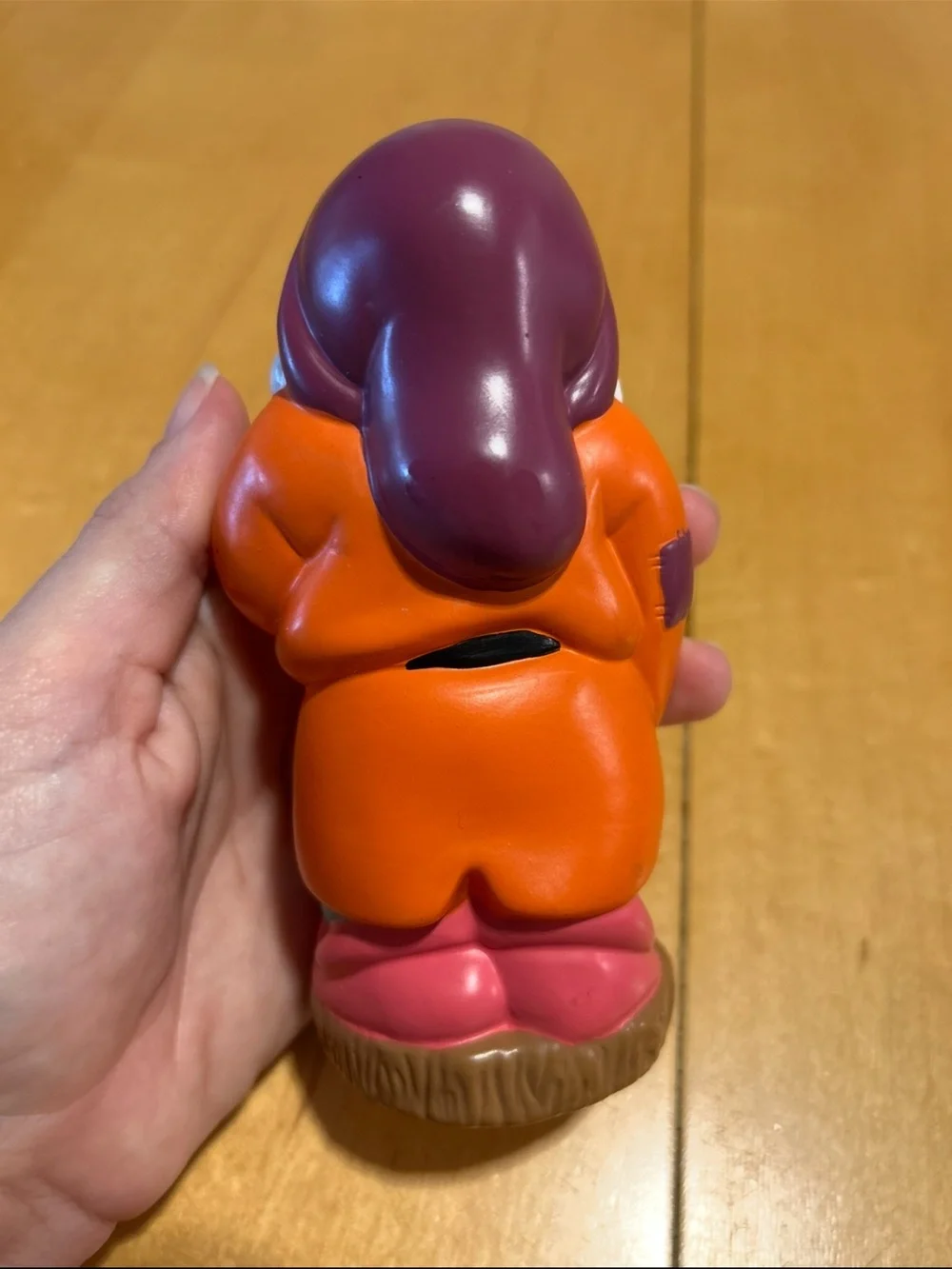 Classic Sleepy Dwarf squeeze bath toy  - Pink, Orange & White Kids Toy